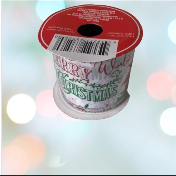 Three Christmas Ribbon 9 feet Wire edge 2.5*108 in - Picture 5 of 8